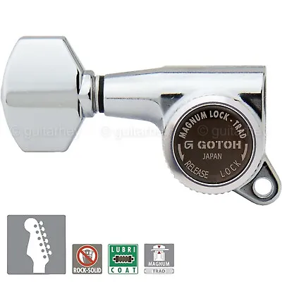 NEW Gotoh SG381-07 MGT 6 In-Line Set MAGNUM Locking LEFT-HANDED - CHROME • $69.95