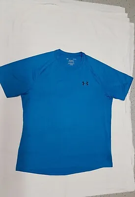 Mens Under Armour Blue T.shirt Large. THE TECH TEE Active Wear • £12.95