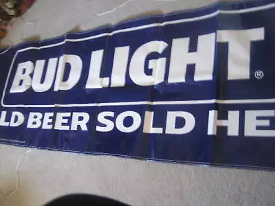 Overstocked!!  New Large Budweiser Bud Light Banner Sign Cold Beer Sold Here • $26