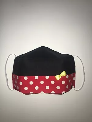 Minnie Mouse Disney Handmade Face Mask Nose Wire Cotton Reusable Adult Or Teen  • $22.99