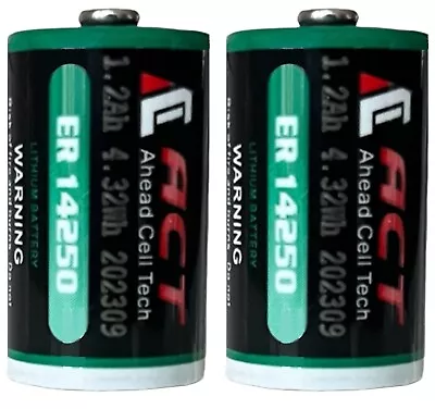 ER14250 Batteries (2 Pack) LS14250 Half 1/2 AA 3.6v 1200mAh Garage/Gate ACT UK • £7.80