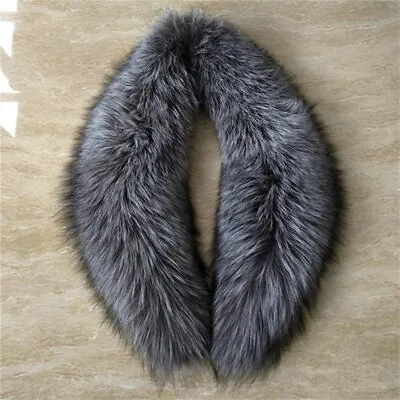 Big Silver Fox Fur Collar Fur Scarf Silver Fur Wrap Shawl Neck Warmer Cape US • $41.99