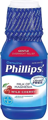 Phillips Genuine Milk Of Magnesia - Wild Cherry ~ 12 Fl Oz - Exp 12/2025 • $10.95