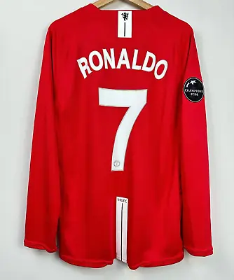 Manchester United 2007/2008 #7 RONALDO RED JERSEY UEFA Champions League • $74.99