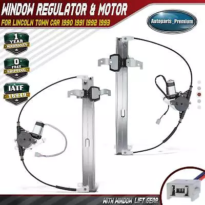 2Pcs Rear Power Window Regulator & Window Lift Motor For Lincoln Town Car 90-93 • $92.99