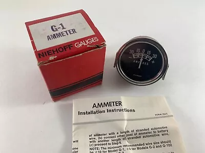 Vintage NOS Nieihoff G-1 Ammeter Gauge 30+/- Amperes C.E. Niehoff & Co. • $23.16