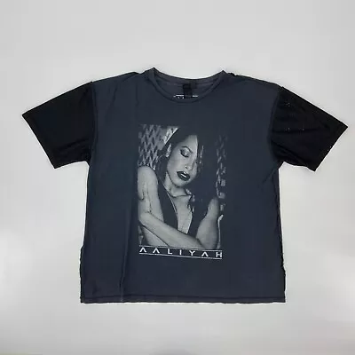 Aaliyah Shirt Womens Size 6 Black R&P Music Singer Concert Tour * • $2.79