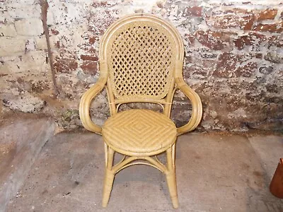 Vintage  Wicker / Cane Bamboo Seat Chair Conservatory • £39.50