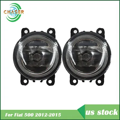 $20.97 • Buy Pair Bumper Front Fog Lights Lamps+Bulbs For Fiat 500 2012-2015 Right+Left