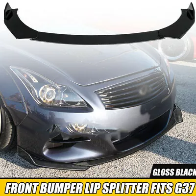 For Infiniti G37 G35 Coupe Sedan Front Splitter Bumper Lip Spoiler Gloss Black • $35.61