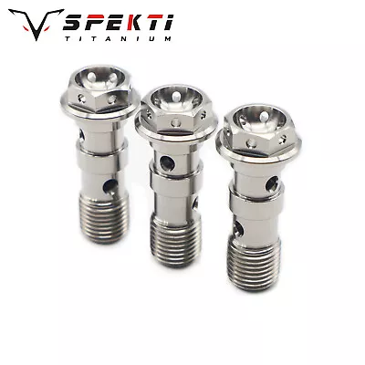 Spekti Titanium Double Holes Banjo Bolt Gr5 M10x1.0/1.25mm Ducati Hex Head • $5.75