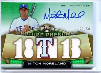 2011 Triple Threads Mitch Moreland Auto Game Used 32/50 • $64.91