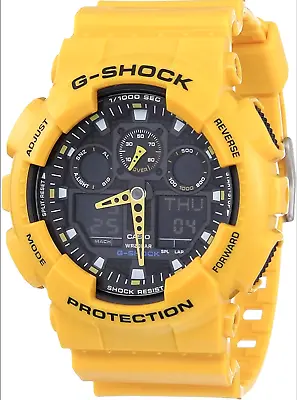 Casio G-SHOCK GA100A-9A XL Standard Analog-Digital Yellow Resin 200m Men's Watch • $90.99