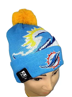 Brand New Miami Dolphins Cuffed Pom Knit Beanie • $19.99