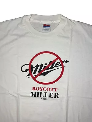 Vintage Single Stitched Men’s “ Boycott Miller “ T-Shirt Size XL Miller Beer USA • $19.95