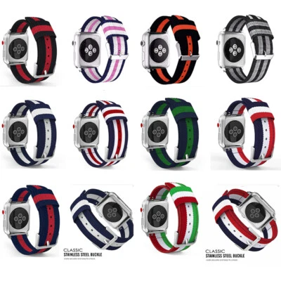 $10.99 • Buy Nylon Woven Loop Sport Strap Band 40/41 42/44 Apple Watch Series 7 SE 6 5 4 3 2