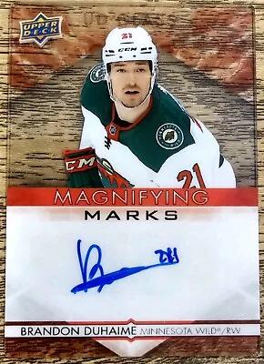 Brandon Duhaime Auto 05/10 Red Magnifying Marks Glass  - 2021-22 UD Ovation RC • $23