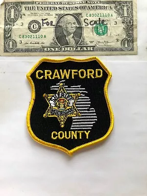 Crawford County Michigan Police Patch Un-sewn Great Condition   • $15.75