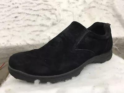 Eddie Bauer Suede Leather Shoes Mens 14 Black Slip On Rodgers Comfort Stretch • $6