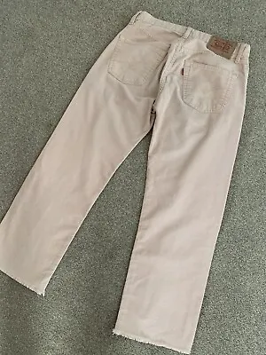 Levis 551 Cropped Jeans 29 Waist /leg 25 Corduroy Baby Pink Size 10 Women’s • £10.99