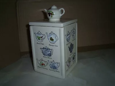 RINGTONS  WADE Square Shaped Tea Caddy Ceramic TEAPOT IMAGE Heritage Collection • £13.99