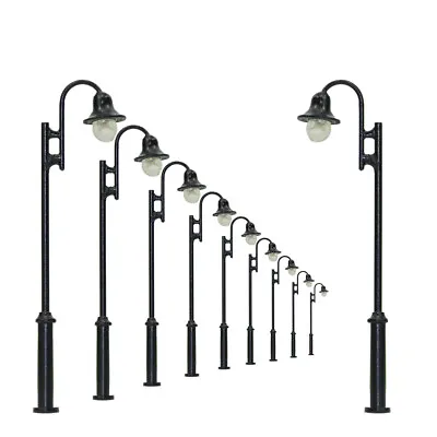 £11.99 • Buy LYM29 10pcs Model Railway Lamp Post Street Lights OO HO Gauge 1:76 LEDs 6cm