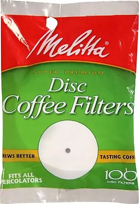 Melitta 3.5 Percolator Disc Coffee Filters White 100 100 Count (Pack Of 1)  • $9.95