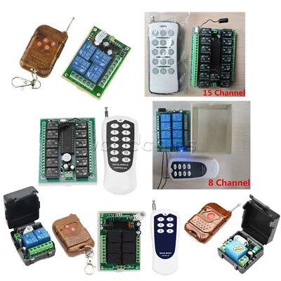 DC 12V 1/2/4//6/8/12/15 Channel Wireless RF Remote Control Transmitter+ Receiver • $7.50