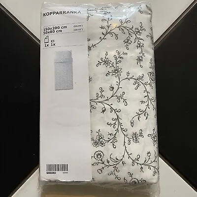 IKEA Kopparranka Duvet Set Single 150x200 Cover & Pillow Case White Floral New • £24.99