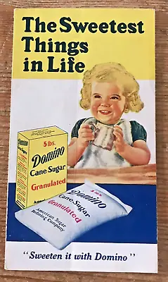 Vintage DOMINO SUGAR Advertising Brochure - Foldout Ad Pamphlet Recipes Baby • $14.99
