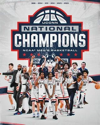 8X10 Poster 2024 2023 UConn Huskies March Madness Team Photo Men's Basketball • $8.99