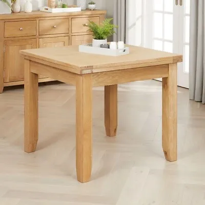 Cheshire Limed Oak Square Flip Top Dining Table – Extending 90 To 180cm - LR80 • £449