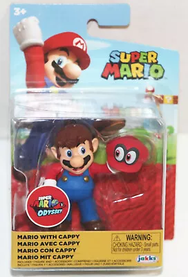 Nintendo Super Mario Odyssey W/ Cappy 2020 Jakks Pacific 2.5  Figure NIP New • $12.99