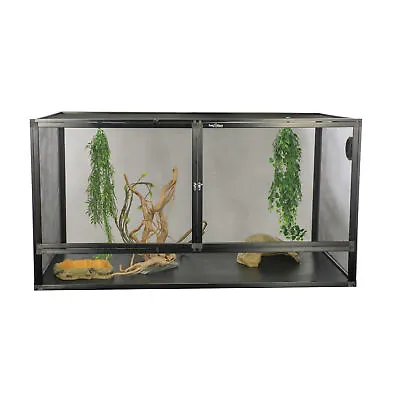 Large Reptile Screen Cage Whole Mesh Tank  Low Habitat 46”x24”x24” 110 Gal • $179.99