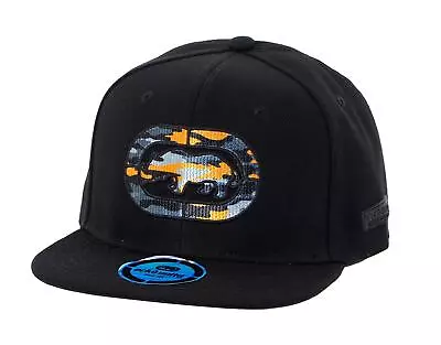 Ecko Unltd Men's Flat Bill Adjustable Snap Back Baseball Hat Black • $17.99