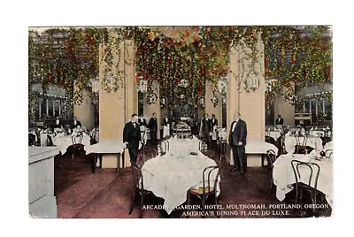 Arcadian Garden Hotel Multnomah Vintage Portland Oregon Postcard • $4