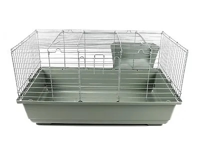 Extra Large Rabbit Cage 120cm Small Pet Guinea Pig Indoor Silver Plastic Metal • £46.74