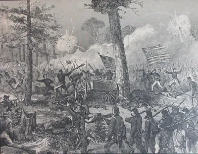 Civil War Battle Of Bentonville North Carolina Gen Mower Antique Engraving 1890 • $11.96