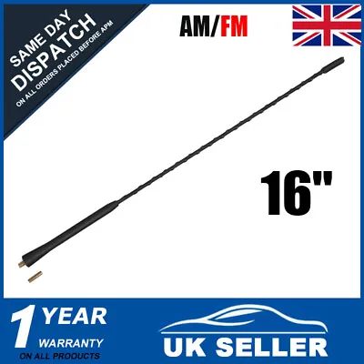 Black Rubber Long Whip Replacement Aerial Antenna Bee Sting Car Van Modified 16  • £4.35