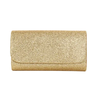 Premium Small Metallic Glitter Flap Clutch Evening Bag Handbag - Diff Colors • $13.99