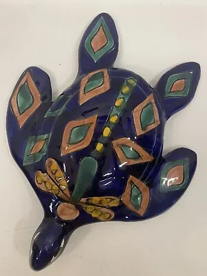 Handcrafted Sea Turtle Mexican Clay Pottery Hanging Wall Art • $20.99