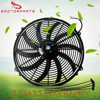 $36.95 • Buy Universal 16 Inch 12V Slim Fan Push Pull Electric Radiator Cooling W/ Mount Kit