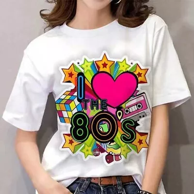 DIY I Love 80S Theme Iron On Transfer Patch 20*18CM For Party  Dress • $8.99