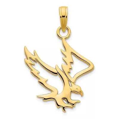 14K Yellow Gold Eagle Pendant For Womens 1.58g L-24mm W-19mm • £231.63