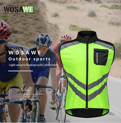 WOSAWE Motorcycle Vest Waistcoat Windproof Reflective High Visibility Jacket • $19.97