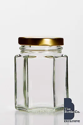 £95.72 • Buy 144 X  110ml HEX HEXAGONAL GLASS JAM HONEY WEDDING FAVOURS SWEETS JAR