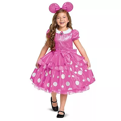 Disney Club House Minnie Mouse Pink Polka Dot Costume Dress Toddler Girls 3T-4T • $24.99