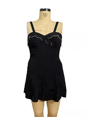 Catalina California Vintage 40s/50s? Playsuit Swim Dress Size 38 Scallop Detail • £86.28