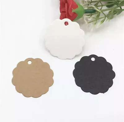 £1.70 • Buy Kraft Paper BLANK Flower Shape Gift Tags Labels  Handmade ,  Thank You  3.5cm 