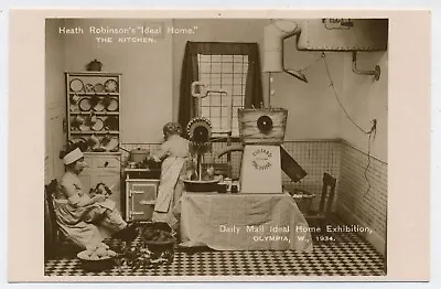 Heath Robinson The Kitchen Ideal Home Exhibition Olympia 1934 RP Postcard H3 • £3.99